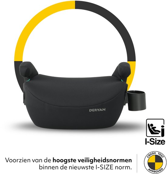 Deryan Cody Basic I-Size Autostoel Zitverhoger - 22-36 kg, 125-150 cm - Brede en Comfortabele Zitting met Zacht EPE-schuim - Met Armleuningen van Deryan — afbeelding 4