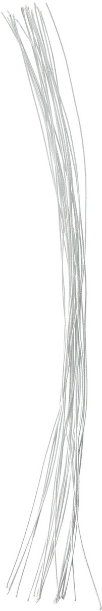 20x Bloemendraad Met Stof Overtrokken Wit - 22 Gauge - 45 cm Lang