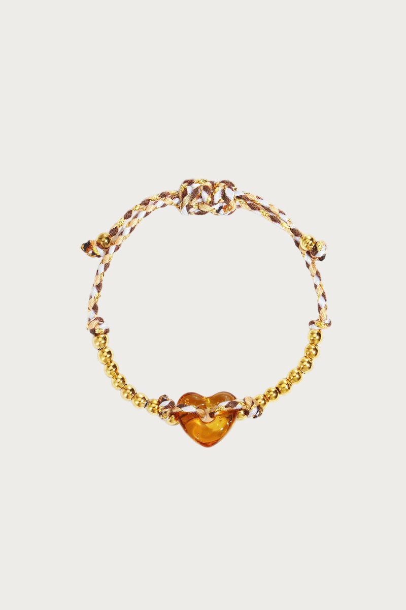 Jill - Hartjes armband - Lichtbruin