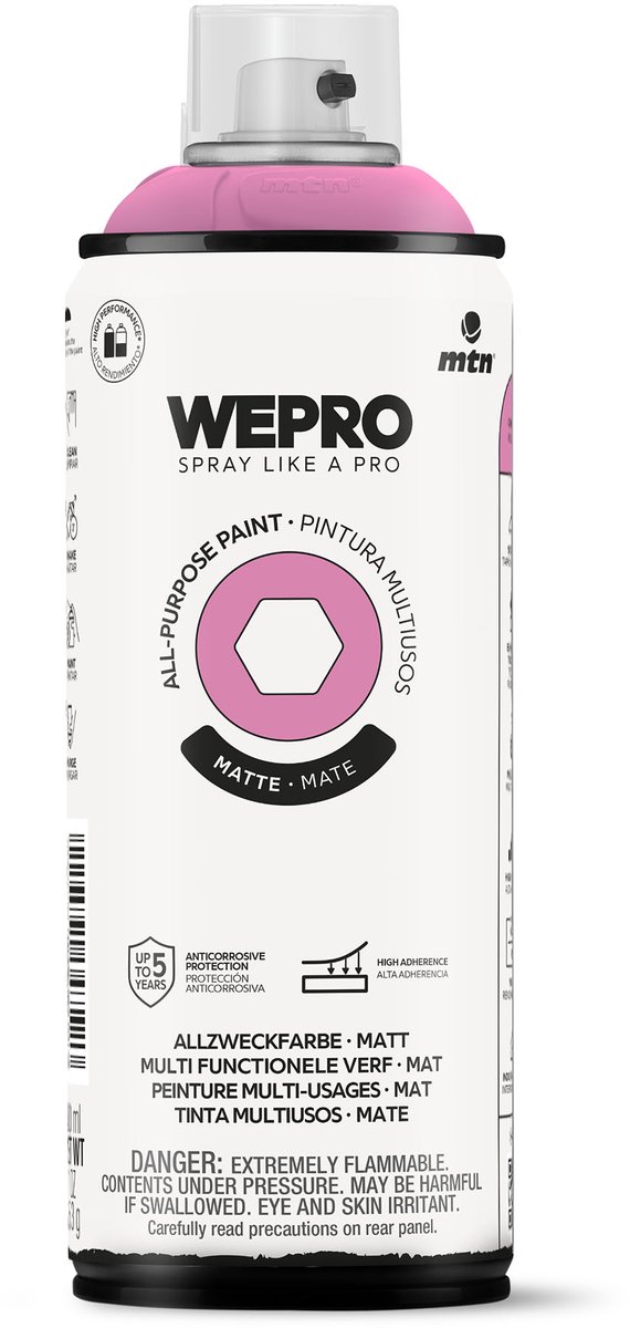 Spuitbus Roze Cumbia Mat MTN WEPRO ALL-PURPOSE PAINT 400ML