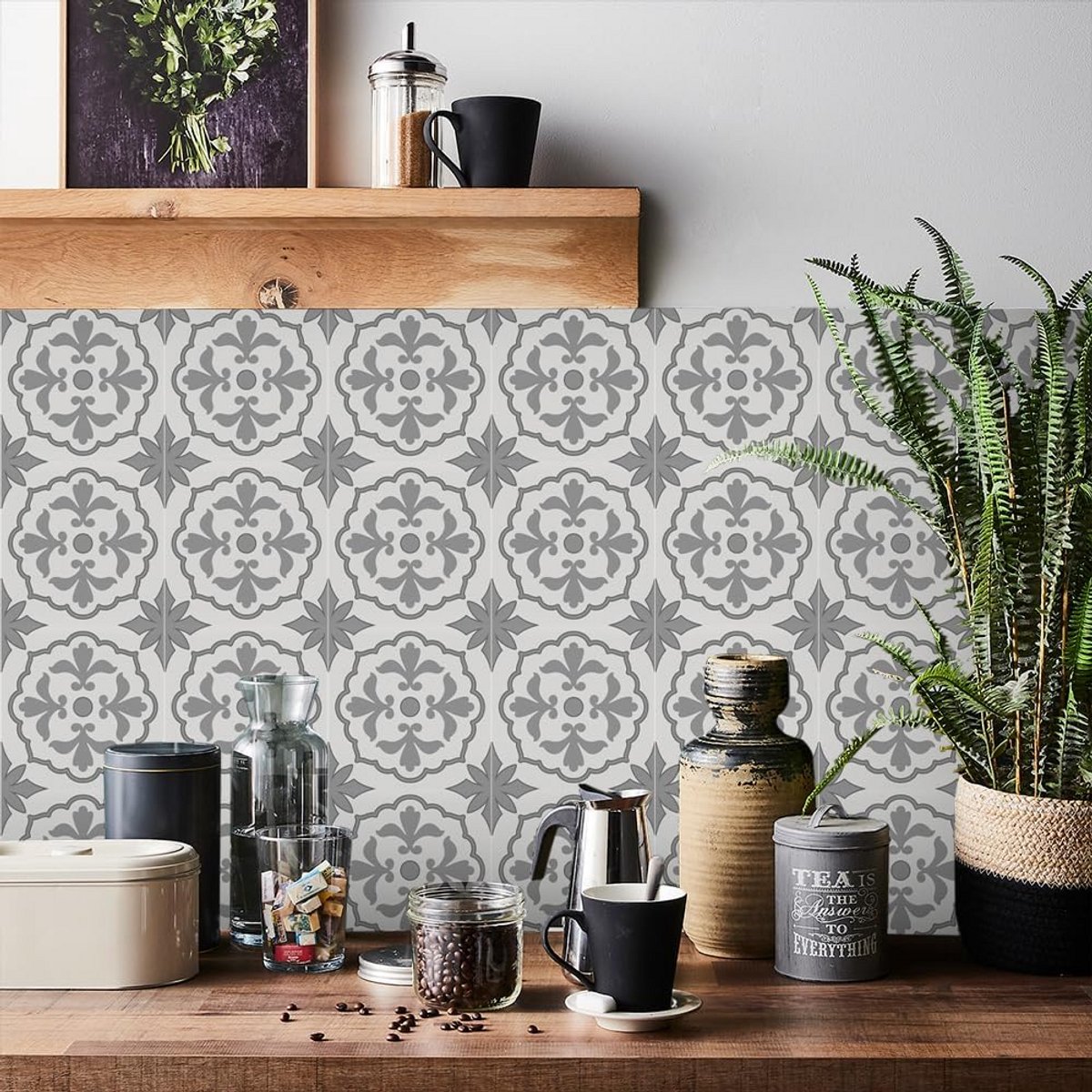 24x Zelfklevende Wandtegelstickers - Klassiek Patroon - Waterdicht PVC voor Keuken & Badka