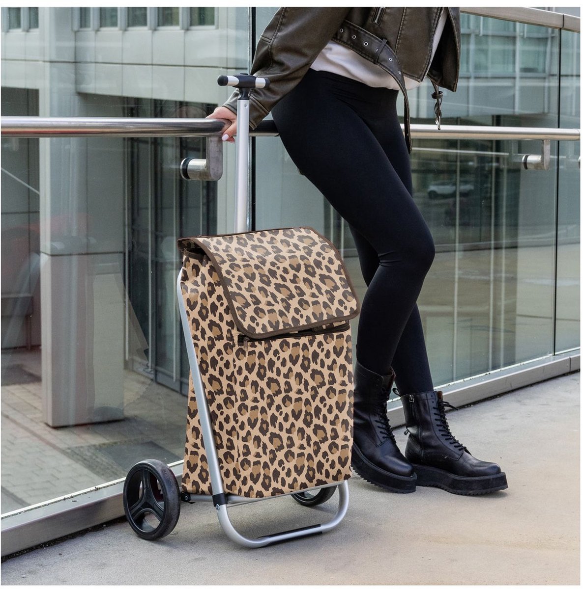 Reisenthel Shopping Trolley Boodschappentrolley - 45L - Leo Macchiato Bruin