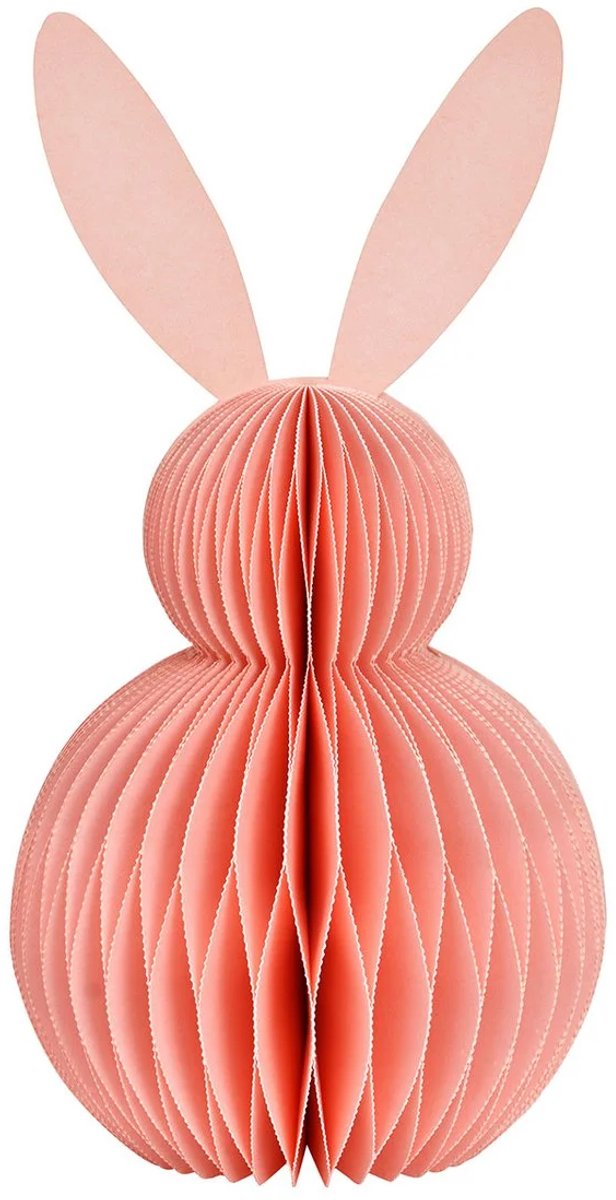 Honeycomb Paashaas Paasdecoratie 20 cm – Papieren Konijn Roze – Opvouwbare Lente Decoratie