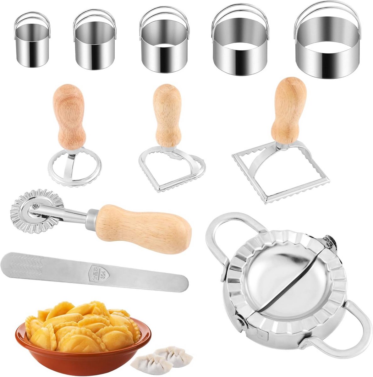 Dumpling Maker Set - Ravioli Roller en Gyoza Cutter voor Italiaanse en Chinese Gerechten