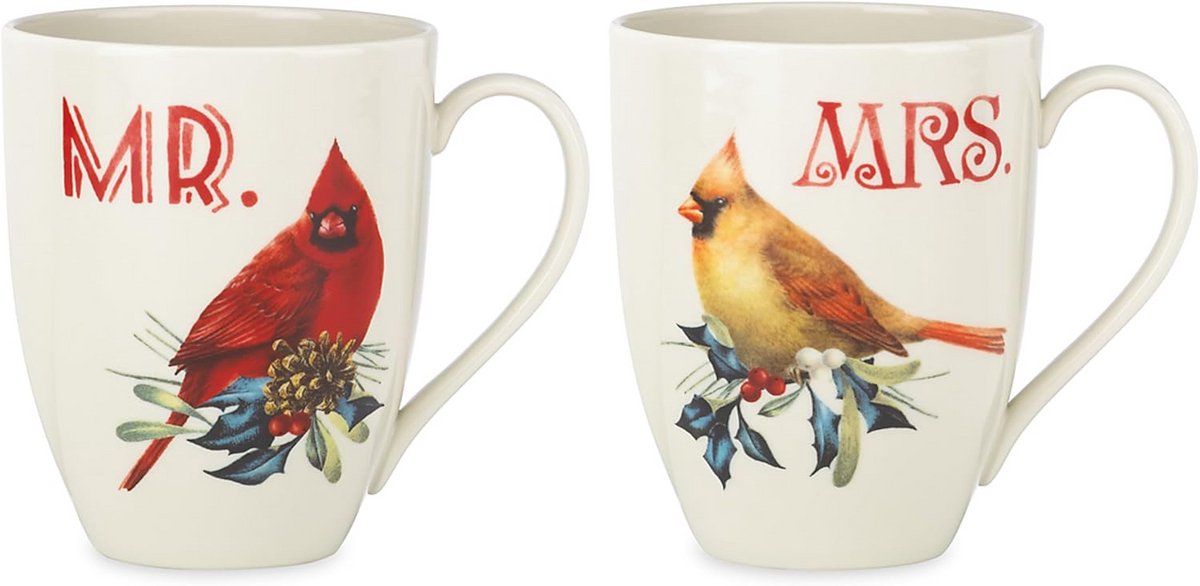 Luxe Mr. & Mrs. Mokken Set van 2 Porselein Cadeau voor Stellen