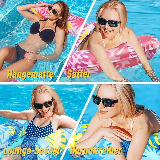 Opblaasbare Waterhangmat met Net voor Volwassenen - 4-in-1 Luchtbed voor Zwembad van Merkloos — afbeelding 4