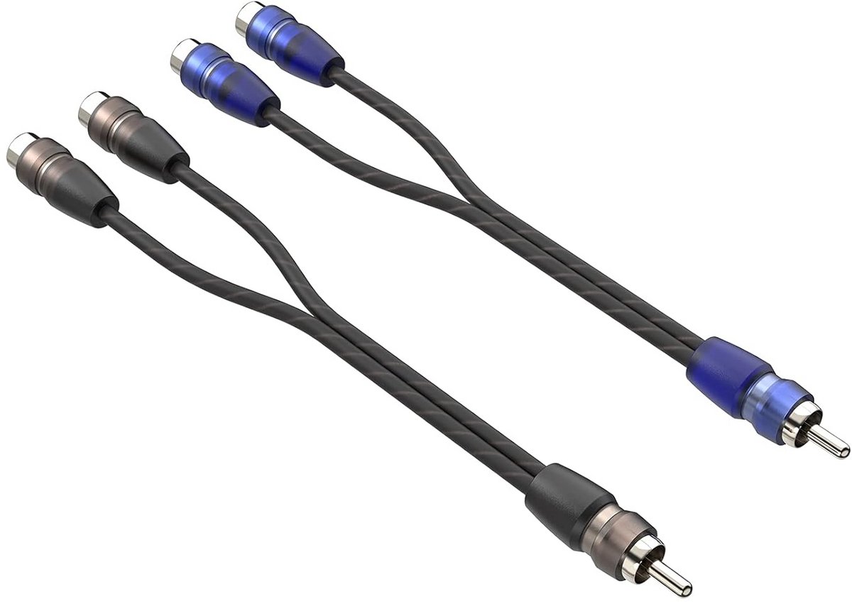 Y-splitterkabel 1 x mannelijk naar 2 x RCA-bus 0,2 m