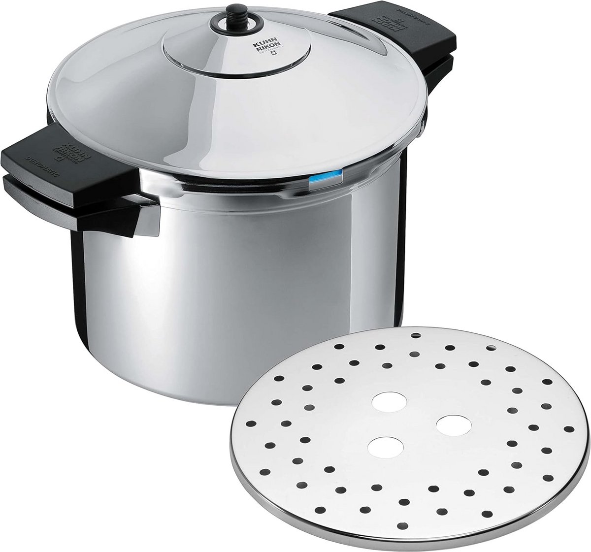 Snelkookpan/stoompan DUROMATIC Staal Inductie 8 Liter - Koken in Stijl