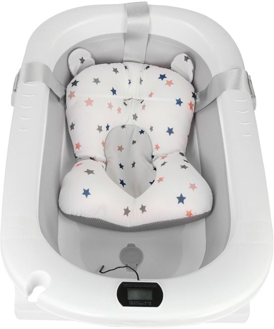 Jently baby badje - opvouwbaar - badmat - draagbaar - geïntregeerde thermometer - roze van Merkloos — afbeelding 3