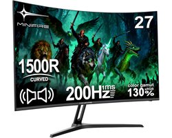 Curved Gaming Monitor 27 inch 200Hz 1Ms 120% sRGB 1920 x 1080 VA Paneel