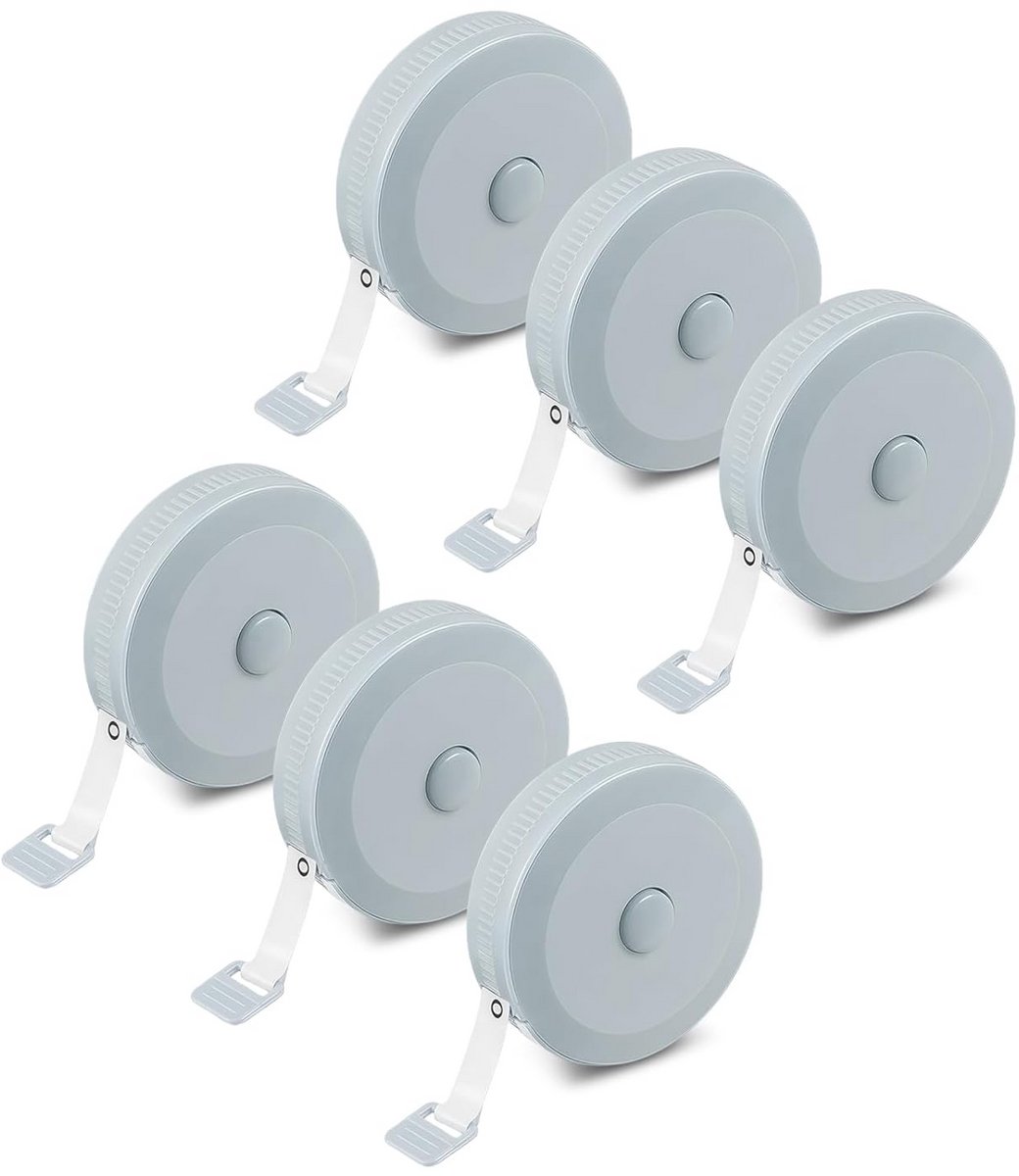 Kleermakersmeetlint Set van 6 - 150 cm Zacht Meetlint voor Nauwkeurige Metingen van Armen, Taille, Borst en meer