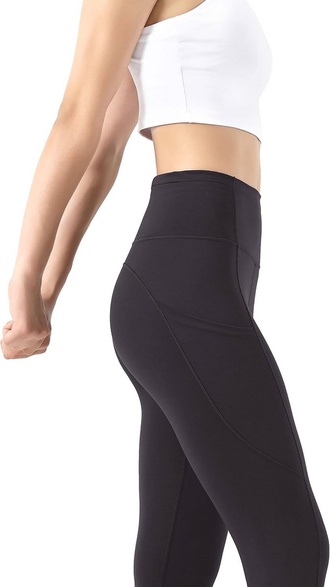 Sportbroek voor dames met zakken - ondoorzichtig, hoge taille, lange fitnessbroek — afbeelding 4