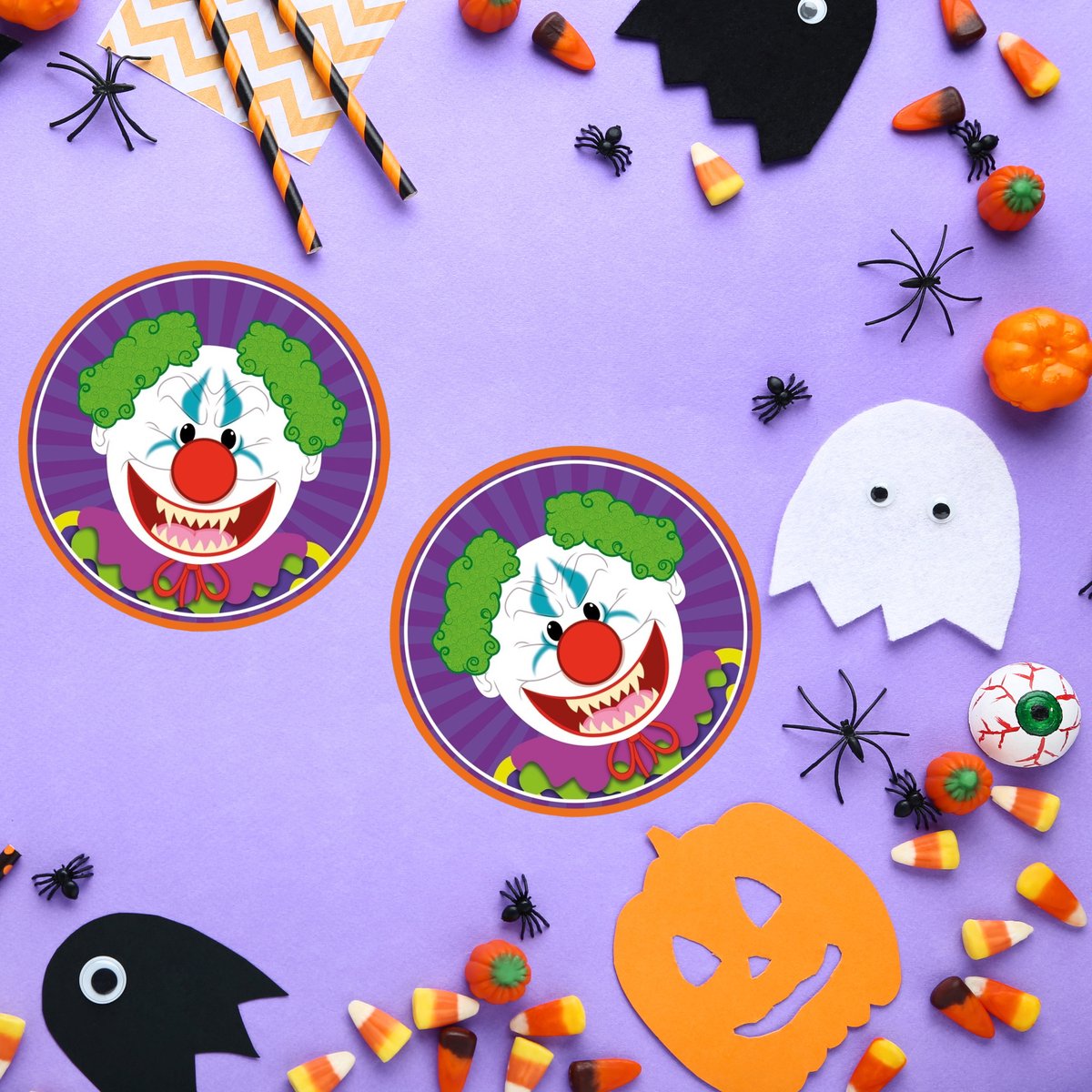 Halloween bierviltjes - 10x stuks - clown - karton - dubbelzijdig - horror