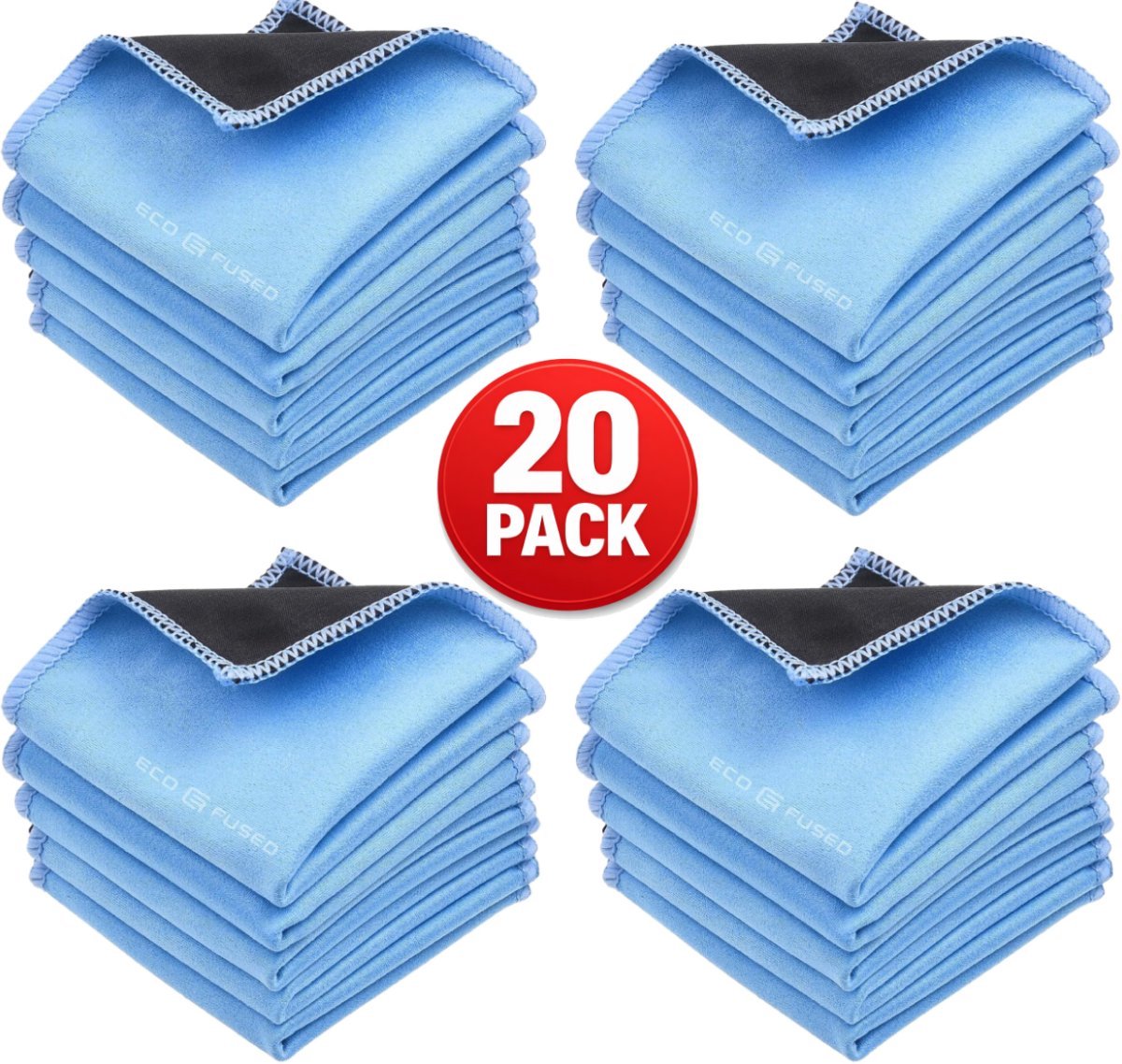 Microvezeldoekjes - 20 pack - 17 x 16cm - Dubbelzijdige reinigingsdoeken - Microvezel- en suède doek voor smartphones, lcd-tv, tablets, laptopschermen, cameralenzen en andere gevoelige oppervlakken