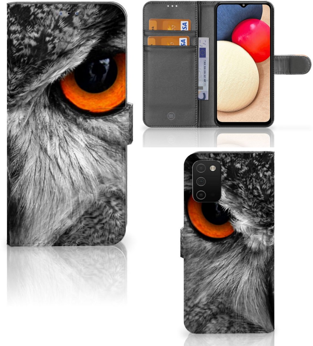 Samsung Galaxy A03s Telefoonhoesje met Pasjes Uil