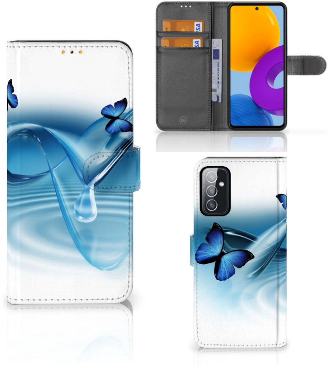 Samsung Galaxy M52 Telefoonhoesje met Pasjes Vlinders
