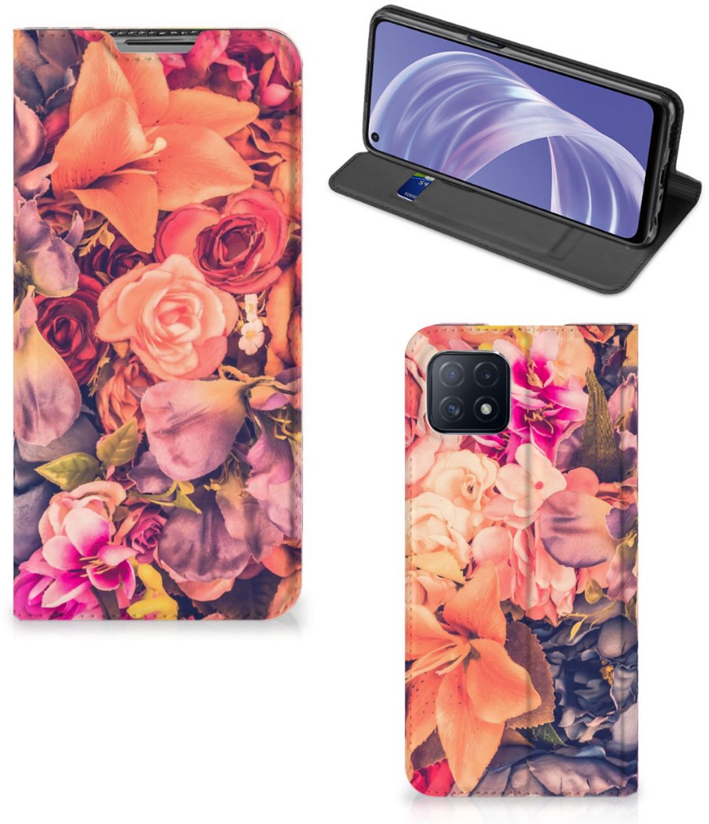 OPPO A73 5G Smart Cover Bosje Bloemen