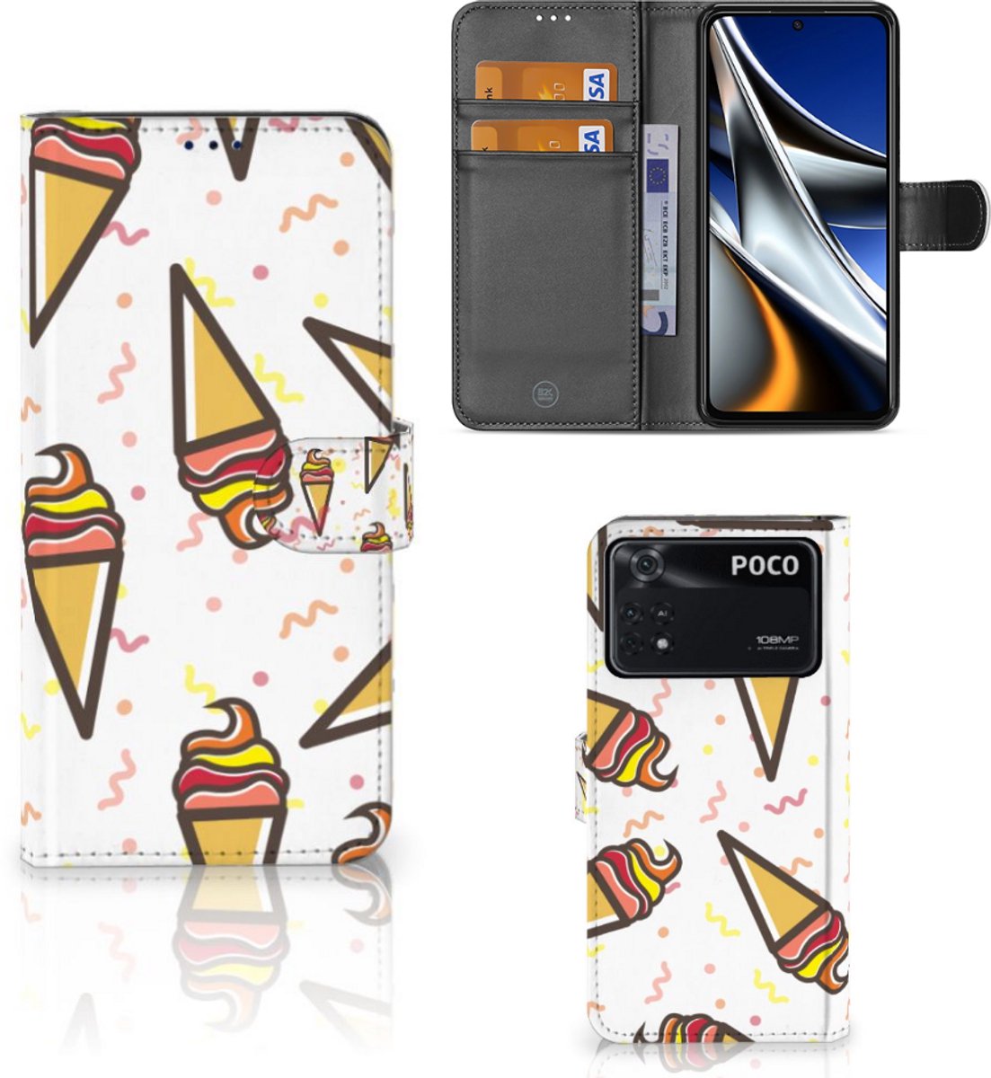 Xiaomi Poco X4 Pro 5G Book Cover Icecream