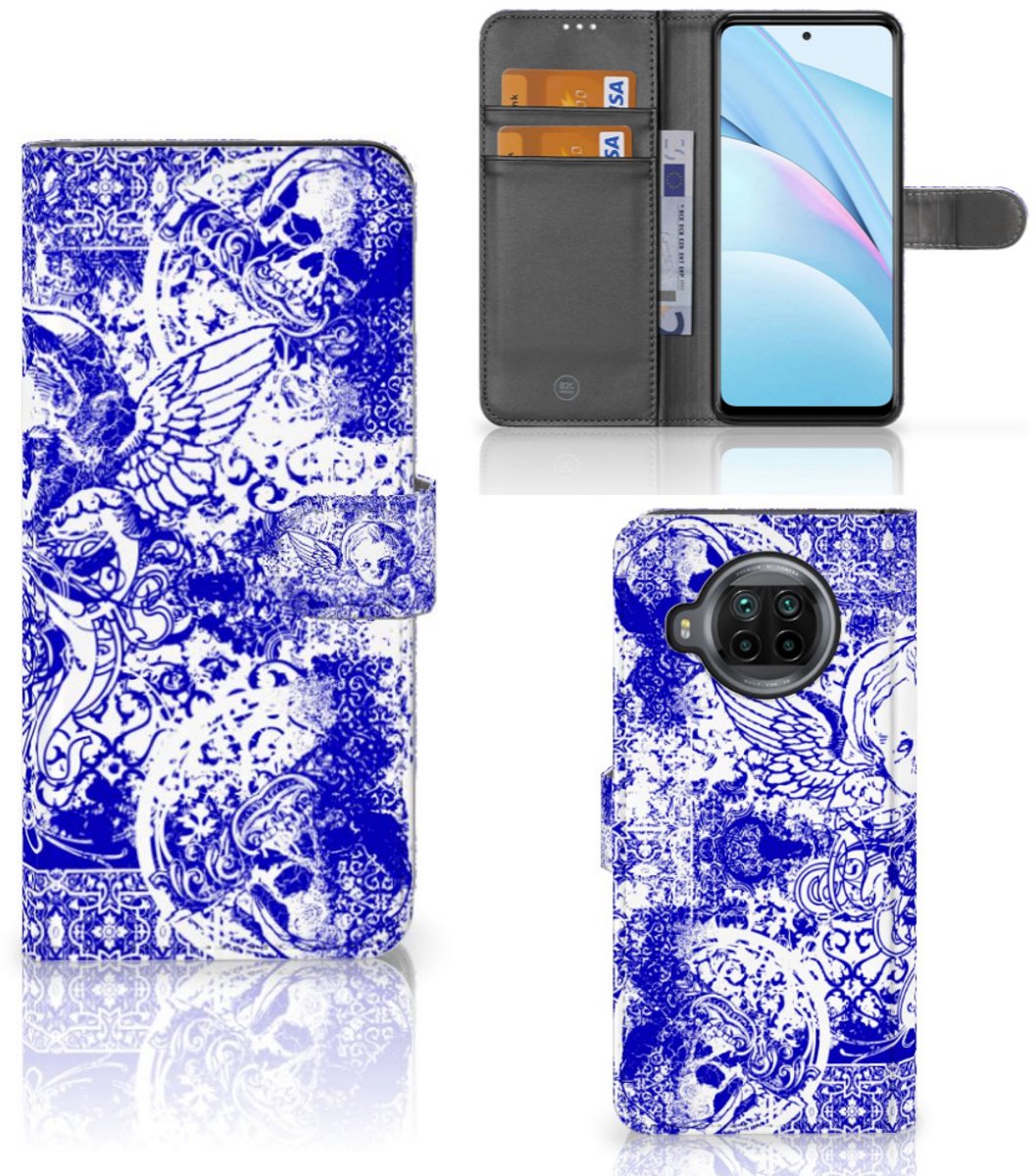 Telefoonhoesje met Naam Xiaomi Mi 10T Lite Angel Skull Blauw