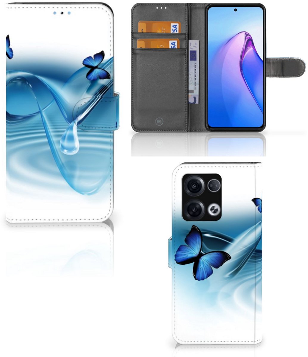 OPPO Reno8 Pro Telefoonhoesje met Pasjes Vlinders