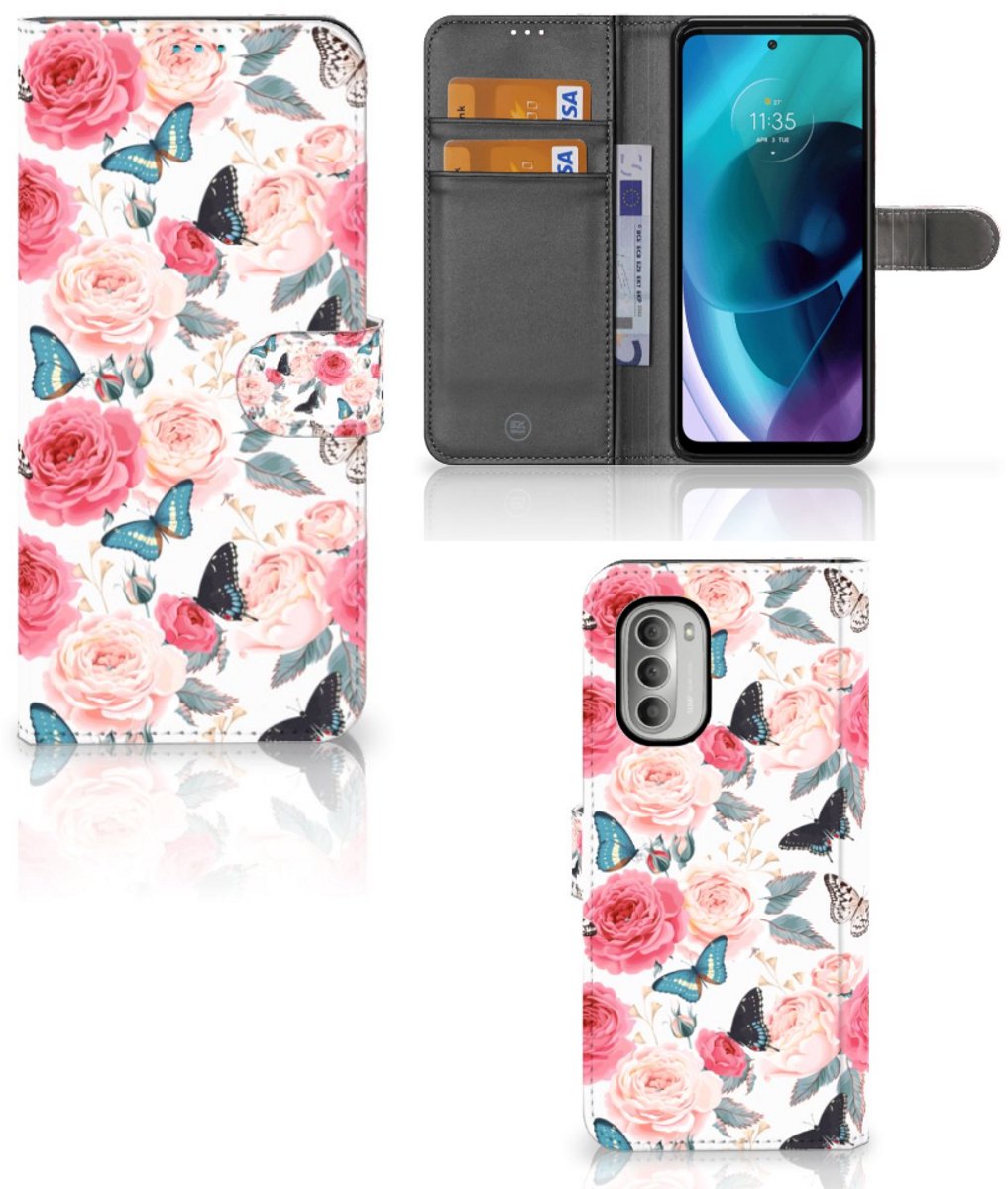 Motorola Moto G51 5G Hoesje Butterfly Roses