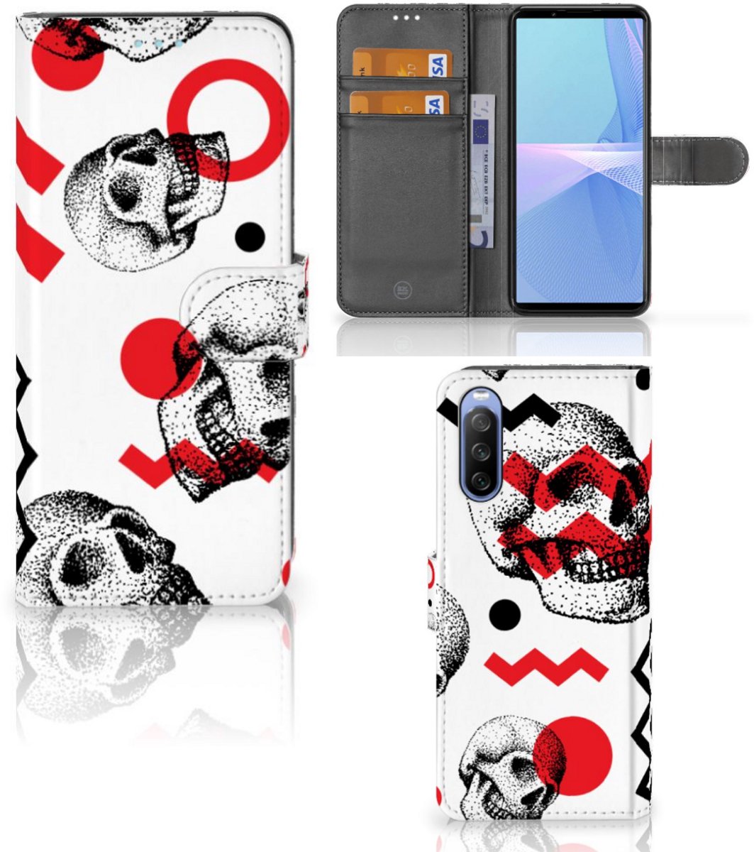 Telefoonhoesje met Naam Sony Xperia 10 III Skull Red