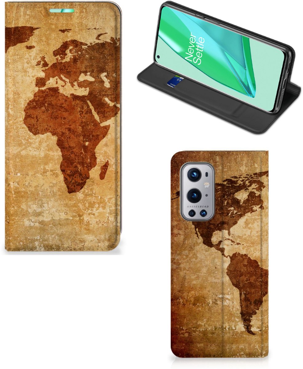 OnePlus 9 Pro Book Cover Wereldkaart
