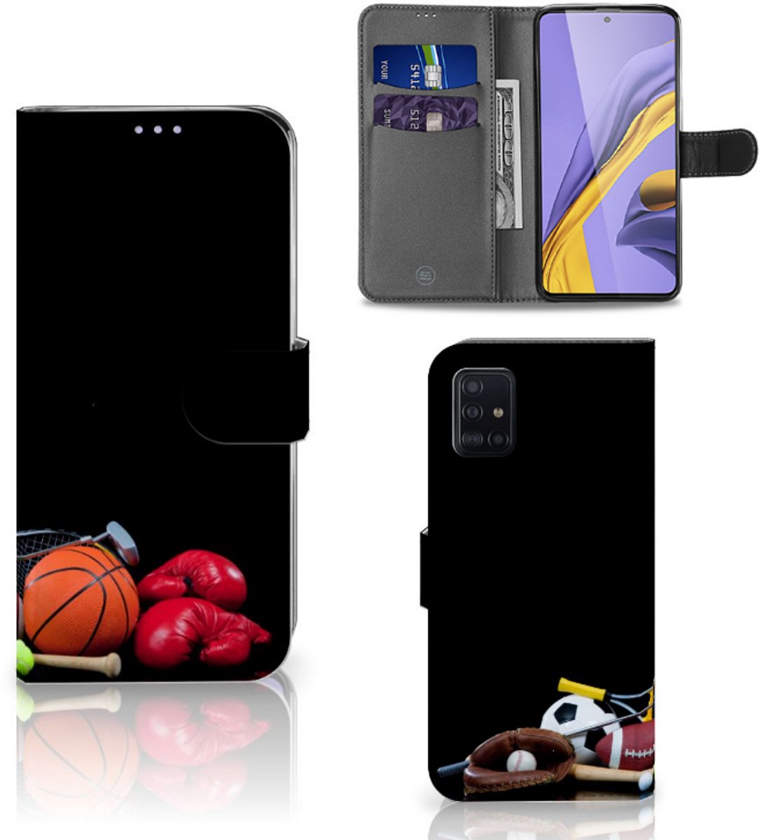 Book Case voor Samsung Galaxy A51 Wallet Case met Pasjes Sports