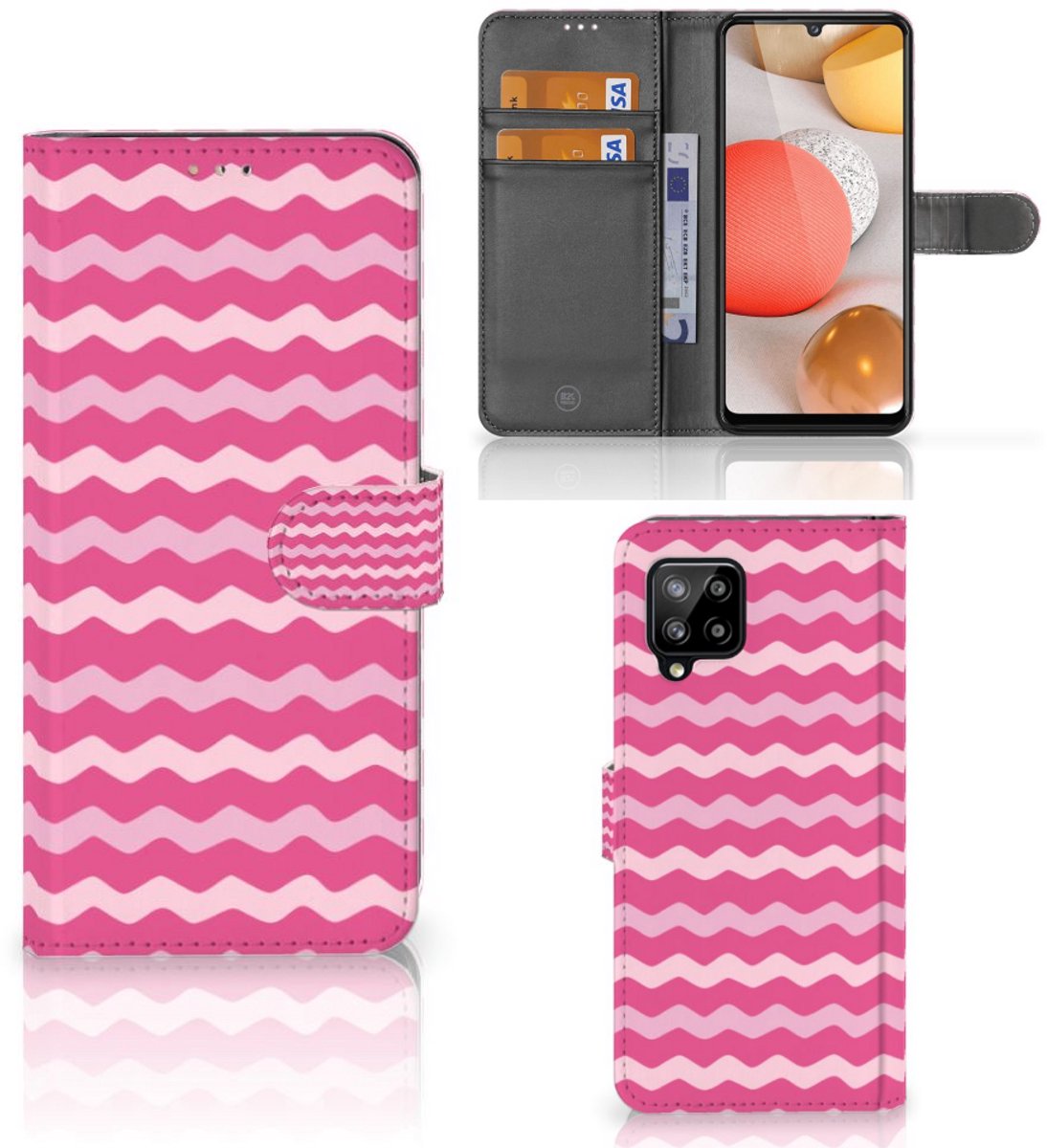 Samsung Galaxy A42 5G Telefoon Hoesje Waves Pink