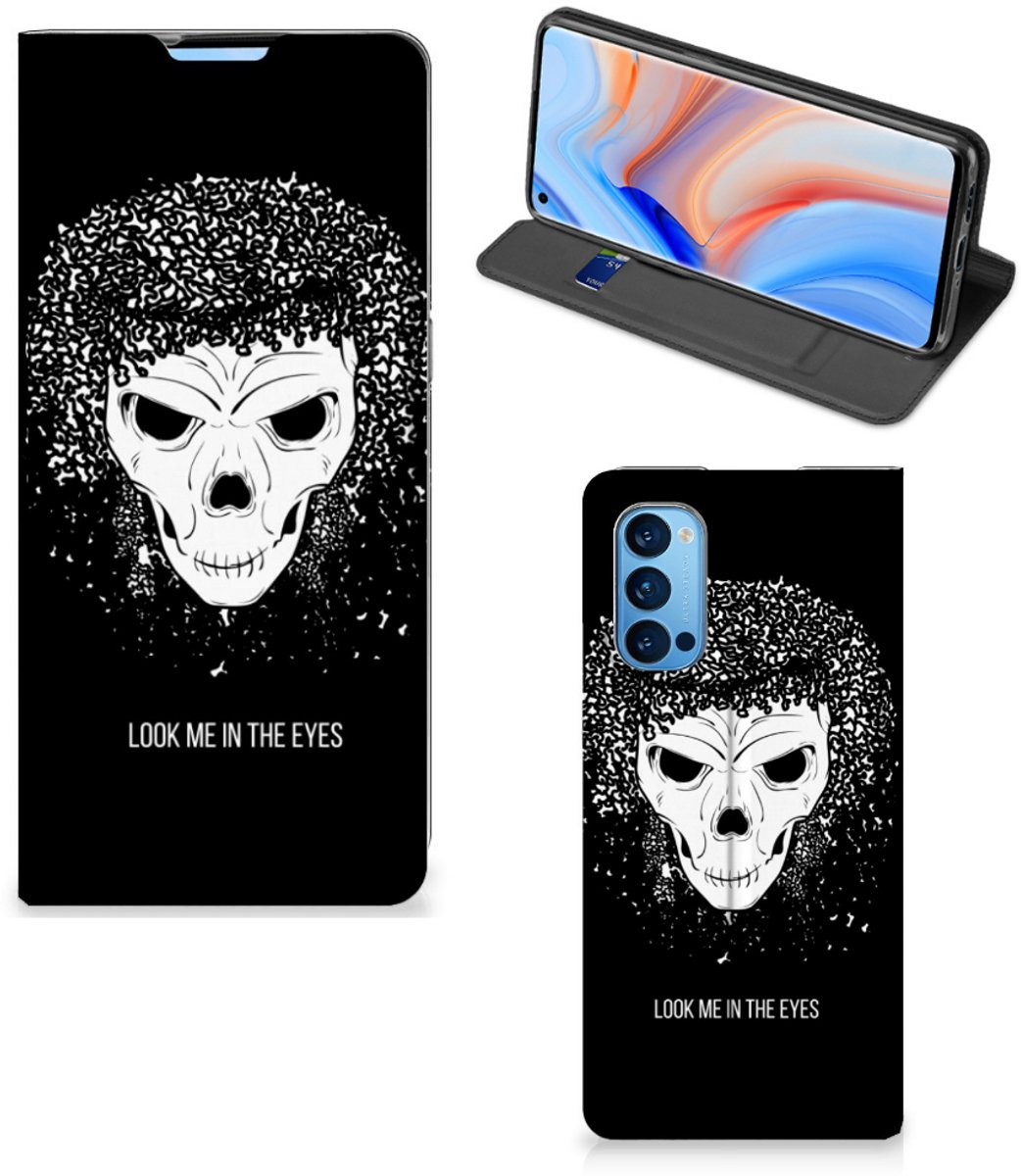Mobiel BookCase OPPO Reno4 Pro 5G Skull Hair