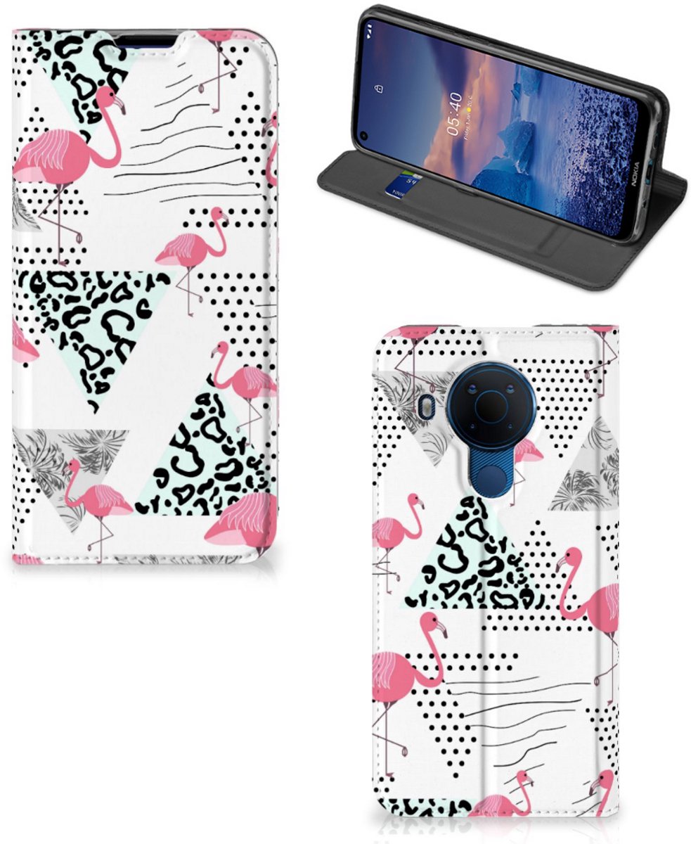 Nokia 5.4 Hoesje maken Flamingo Triangle