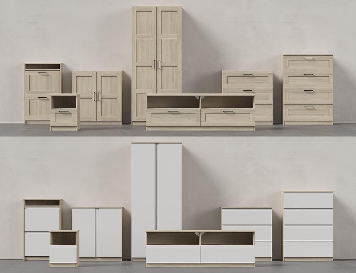 Verstelbare Boekenkast met 3 Planken 60x30xh99,5 cm Eik