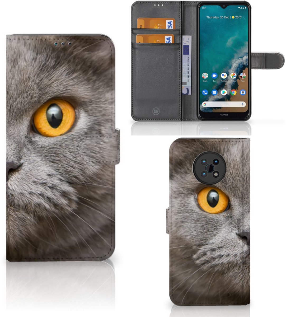 Book Case voor Telefoonhoesje met Pasjes Nokia G50 Britse Korthaar
