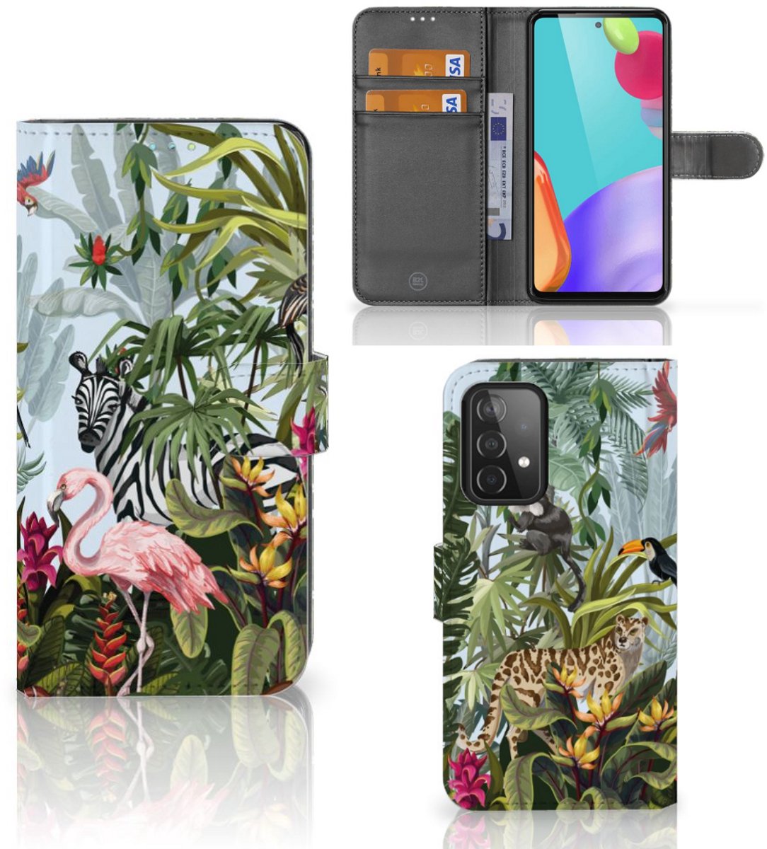 Telefoonhoesje met Pasjes voor Samsung Galaxy A52 Jungle