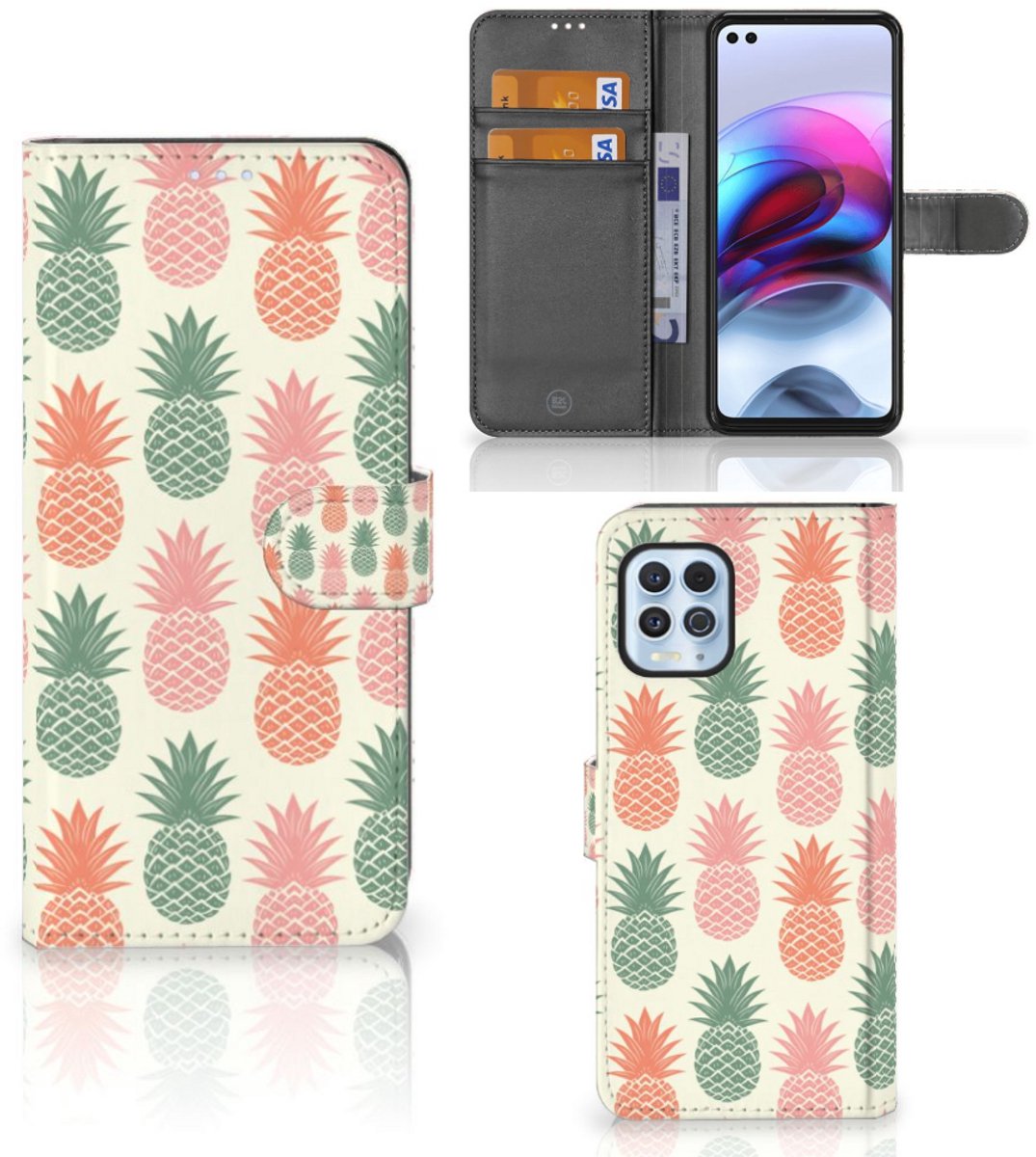 Motorola Moto G100 Book Cover Ananas