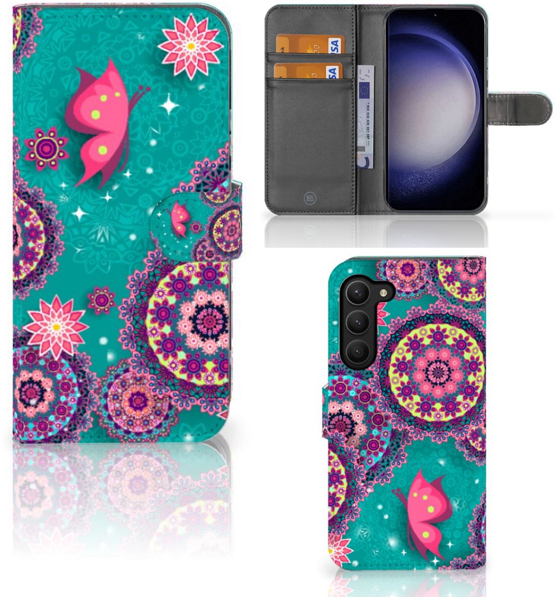 Samsung Galaxy S23 Plus Hoesje Cirkels en Vlinders