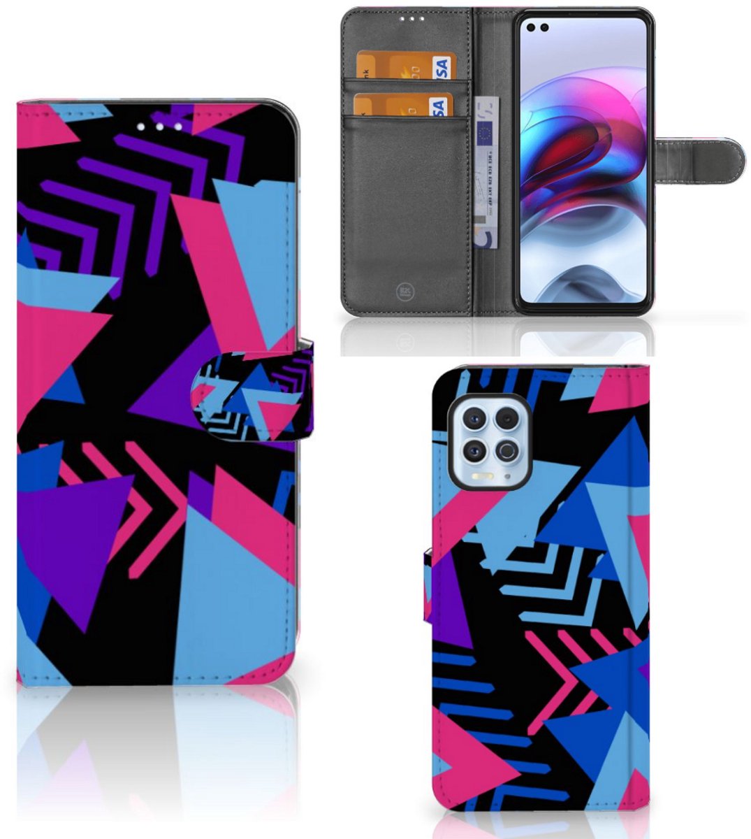 Motorola Moto G100 Book Case Funky Triangle