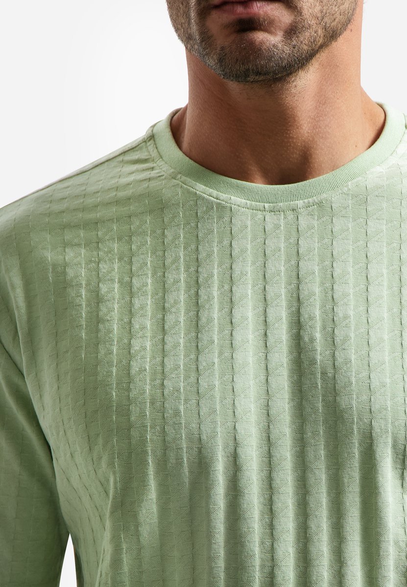 Effen T-shirt met reliëfstructuur