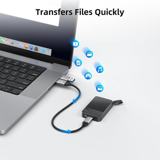 Externe SSD - Draagbare Opslag - Bestanden Overzetten - Ultralicht Mini-ontwerp - 1TB - Zwart — afbeelding 5