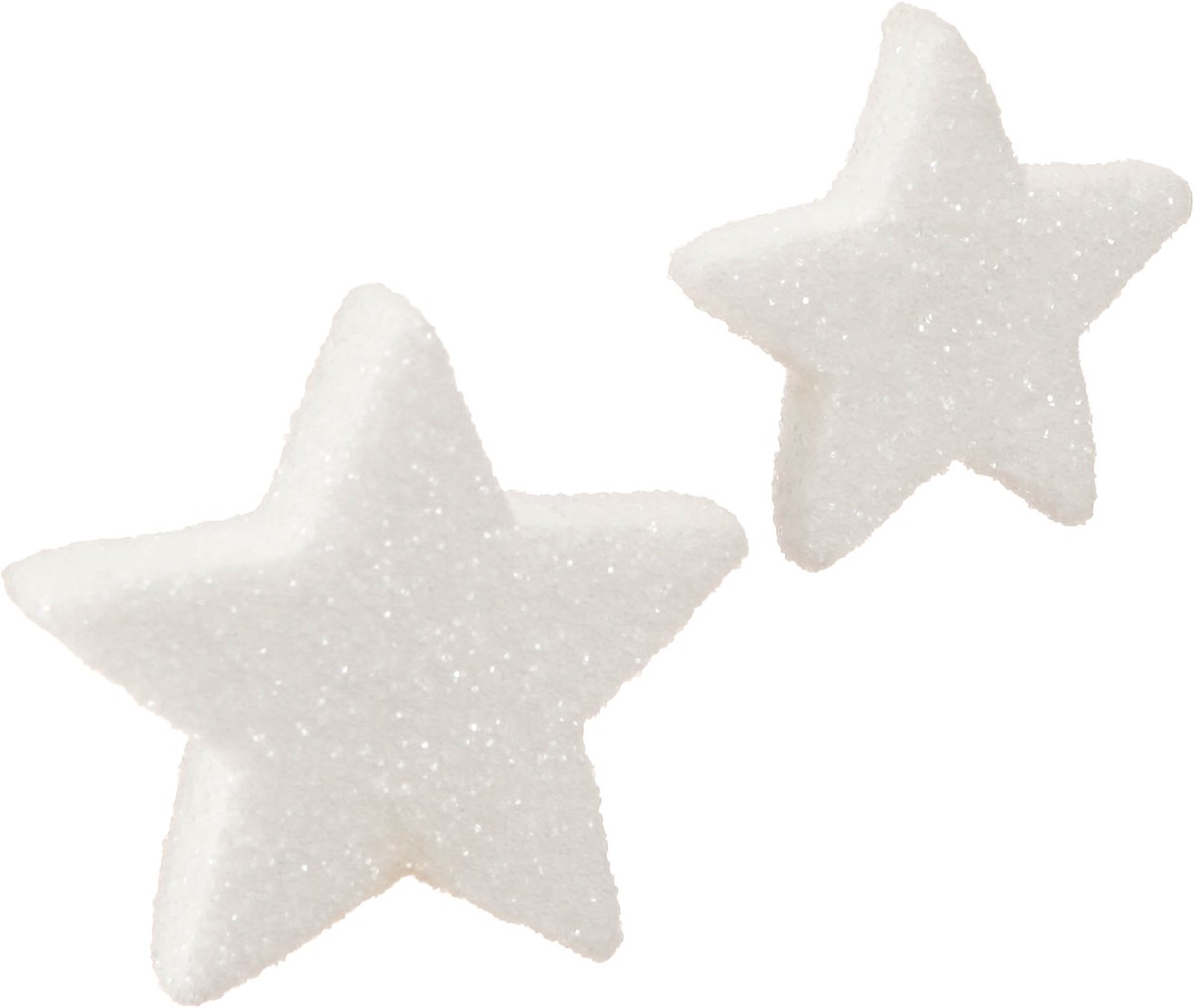 Decoratieve sterren witte glitterstrooidecoratie Kerst 4/5cm 36 st, 36