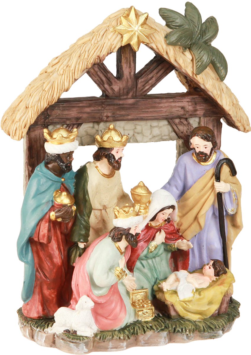 Kerststal met figuren Kerststal 15,5×7×20cm