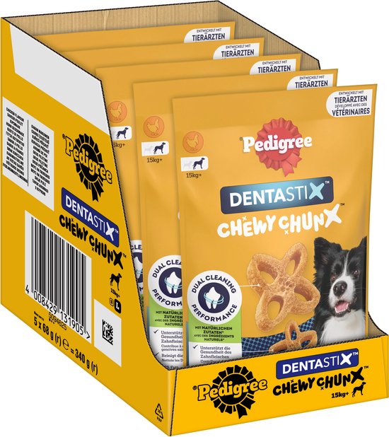 Pedigree Dentastix Chewy Chunx - Maxi - Kip - Gebitsverzorgende hondensnack - 5x68g