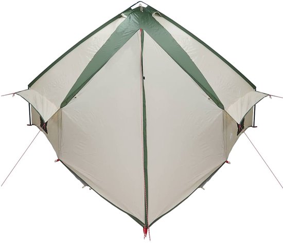 vidaXL - Teepee - Tent - voor - 10 - Personen - Groen - en - Wit - 567 - x - 470 - x - 242 - cm van Vidaxl — afbeelding 5