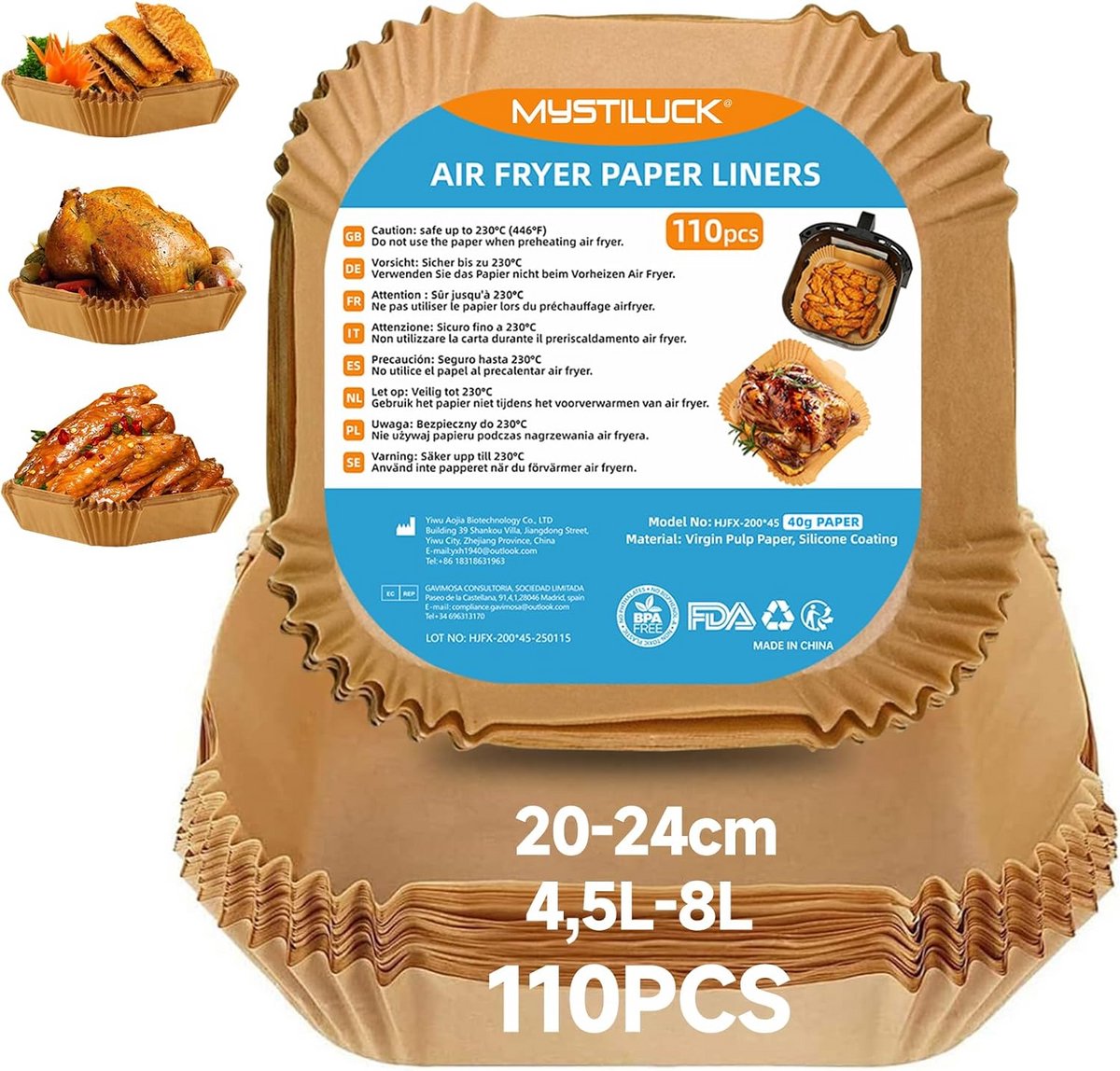 Bakpapier voor Airfryer met Dubbele Lade en Dual Zone