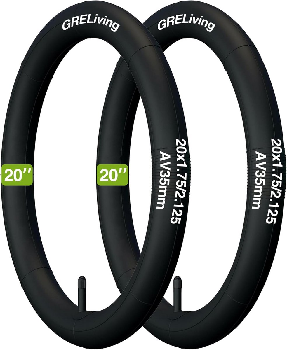 Set van 2 Binnenbanden 20 x 1,75 / 2,125 voor Fiets en Kinderfiets