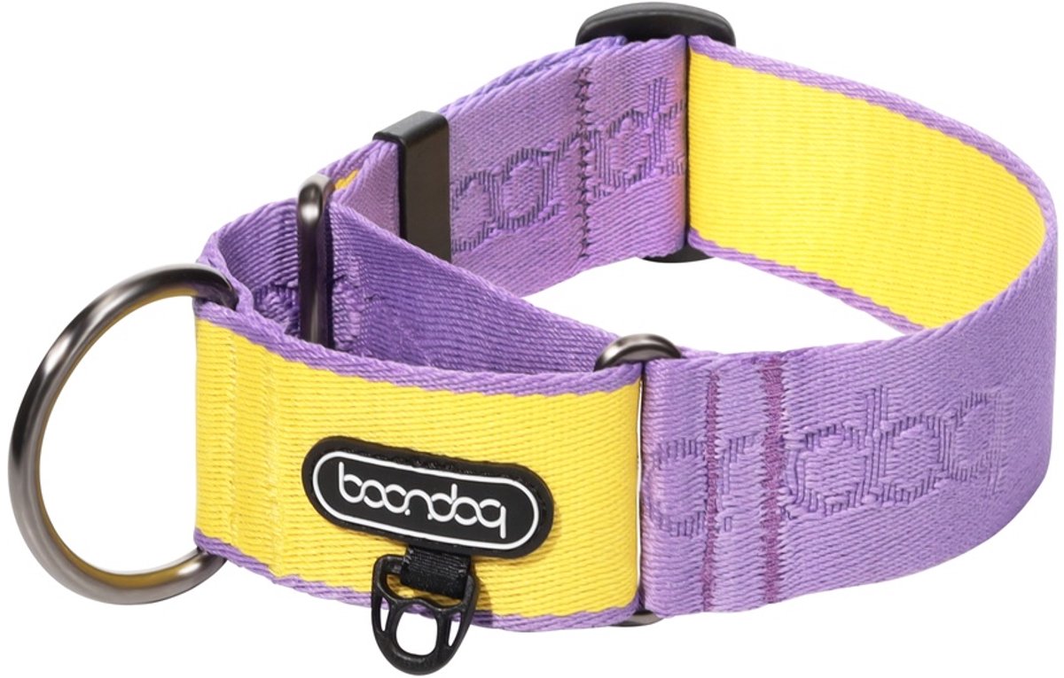 Boondog - Martingale Wide Collar - Purple/Lemon- L