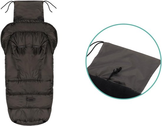 Voetenzak ECO Big lamsvel voor Buggy en Kinderwagen - Grijs van Merkloos — afbeelding 3