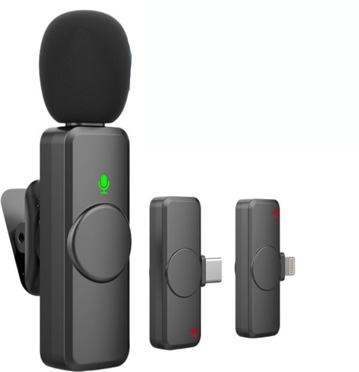 Bol.com Draadloze Microfoon - Dasspeld Microfoon - Lavalier Microfoon - Draadloze Microfoonset - USB C en Iphone aanbieding