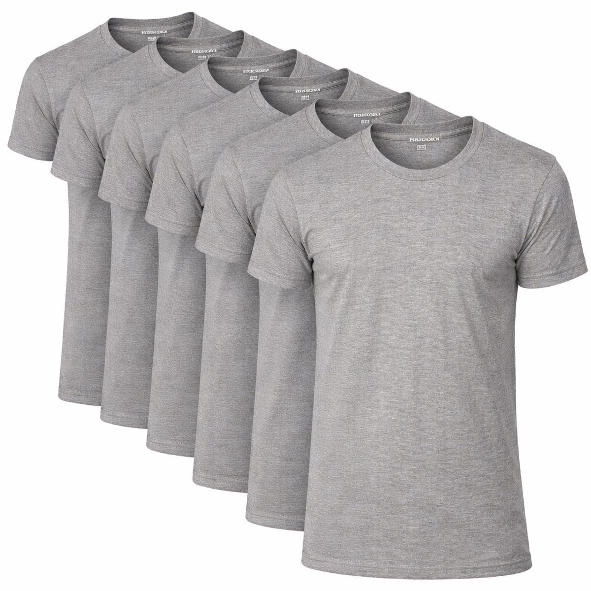 Trooxx - T-shirt - 6-Pack - Extra Lang – Grijs - Heren T-Shirts – Ronde Hals – 100% Katoen – Maat XL