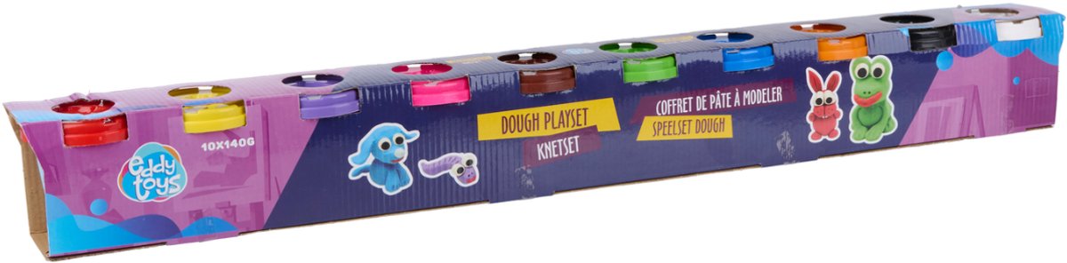 Eddy Toys Klei Speelset Kinderen – Klei Set 10x140g – Boetseerklei Speelgoed – Knutselset met Klei – Speelklei voor Kinderen – Modelleer Klei Set